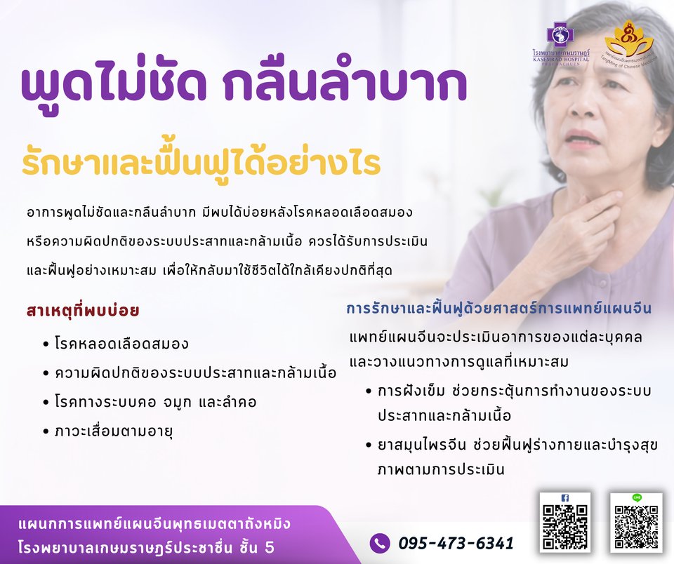 พูดไม่ชัด กลืนลำบาก รักษาและฟื้นฟูได้อย่างไร